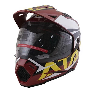 Шлем (мотард) Ataki JK802 Rampage (корич/желт глянц, L)