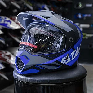 Шлем мотард ATAKI JK802 Splash (син/сер мат, S)